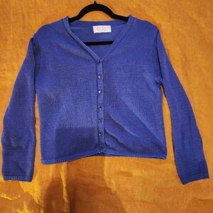 Casual Corner Royal Blue V-Neck Cardigan